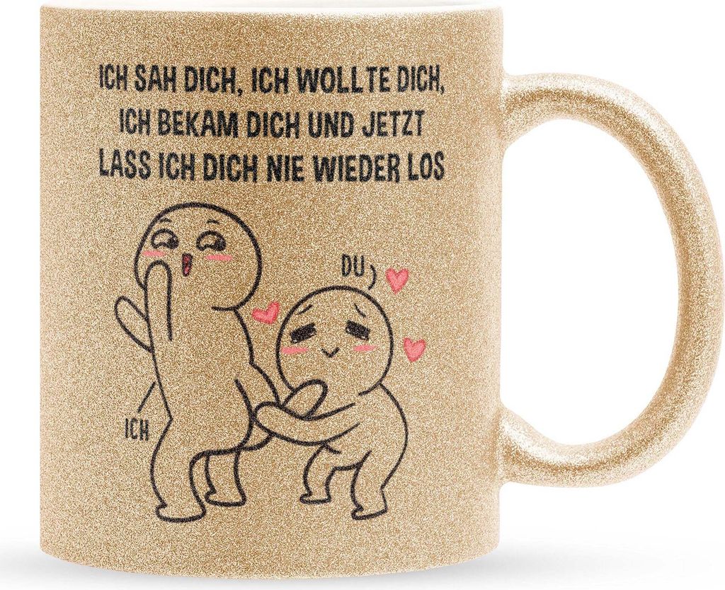 22Feels Glitzertasse Gold Paar Jahrestag Geschenk Hochzeitstag Ehefrau Ehemann Valentinstag Sie Ihn Freund Freundin Geburtstag Weihnachten Liebe Pa...