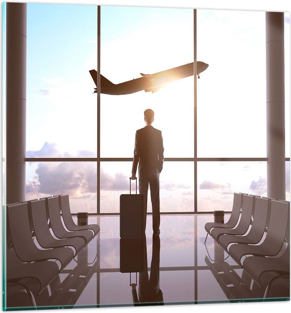 Bilder auf glas - Flughafen Halle Architektur Glas - 70x70cm - Glasbilder - Wandbilder - Kunstdruck - zum Aufhängen bereit - Wanddekoration aus Gl...