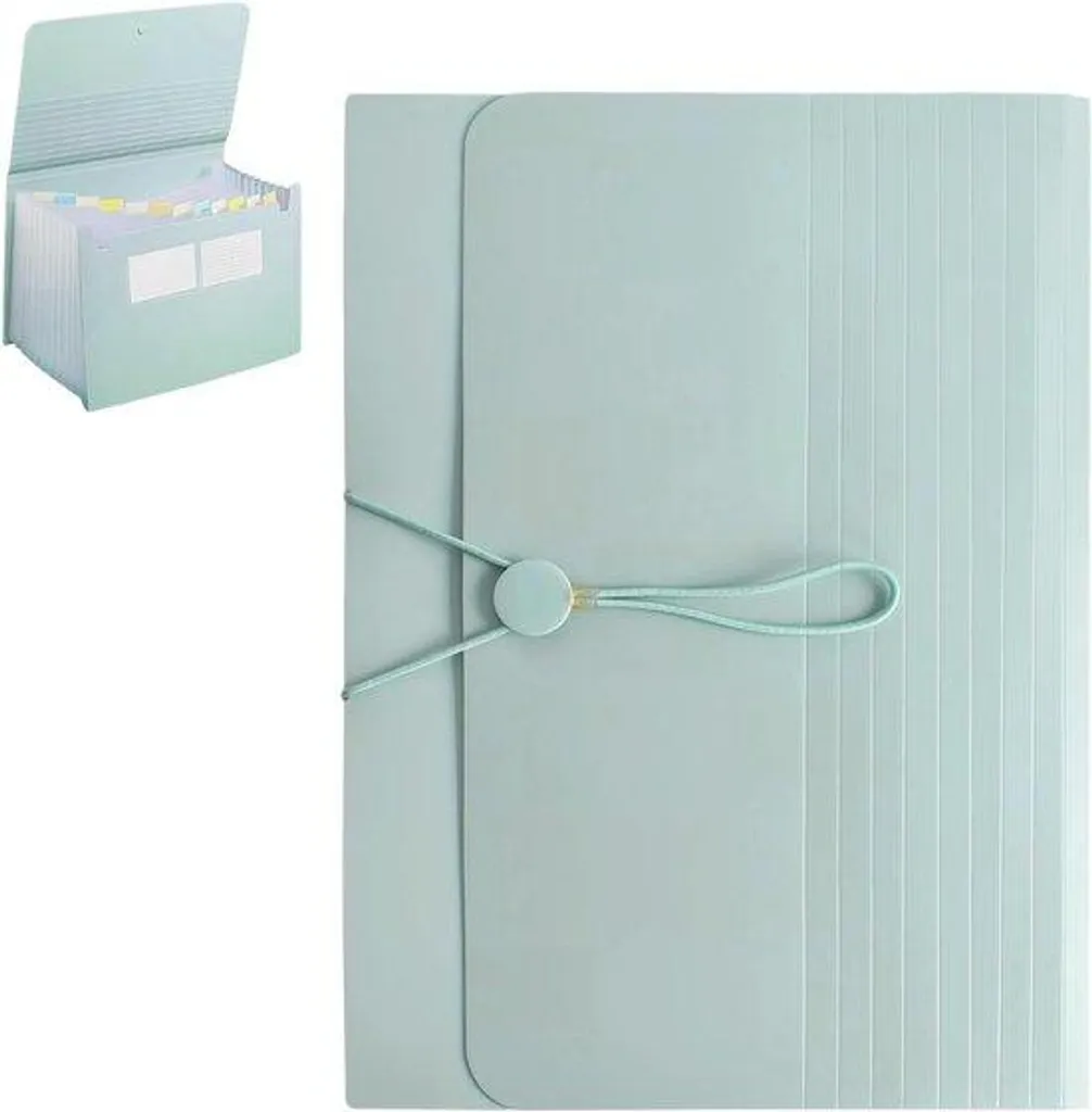 Organiseur de bureau A4 vert 26 intercalaires extensible et robuste