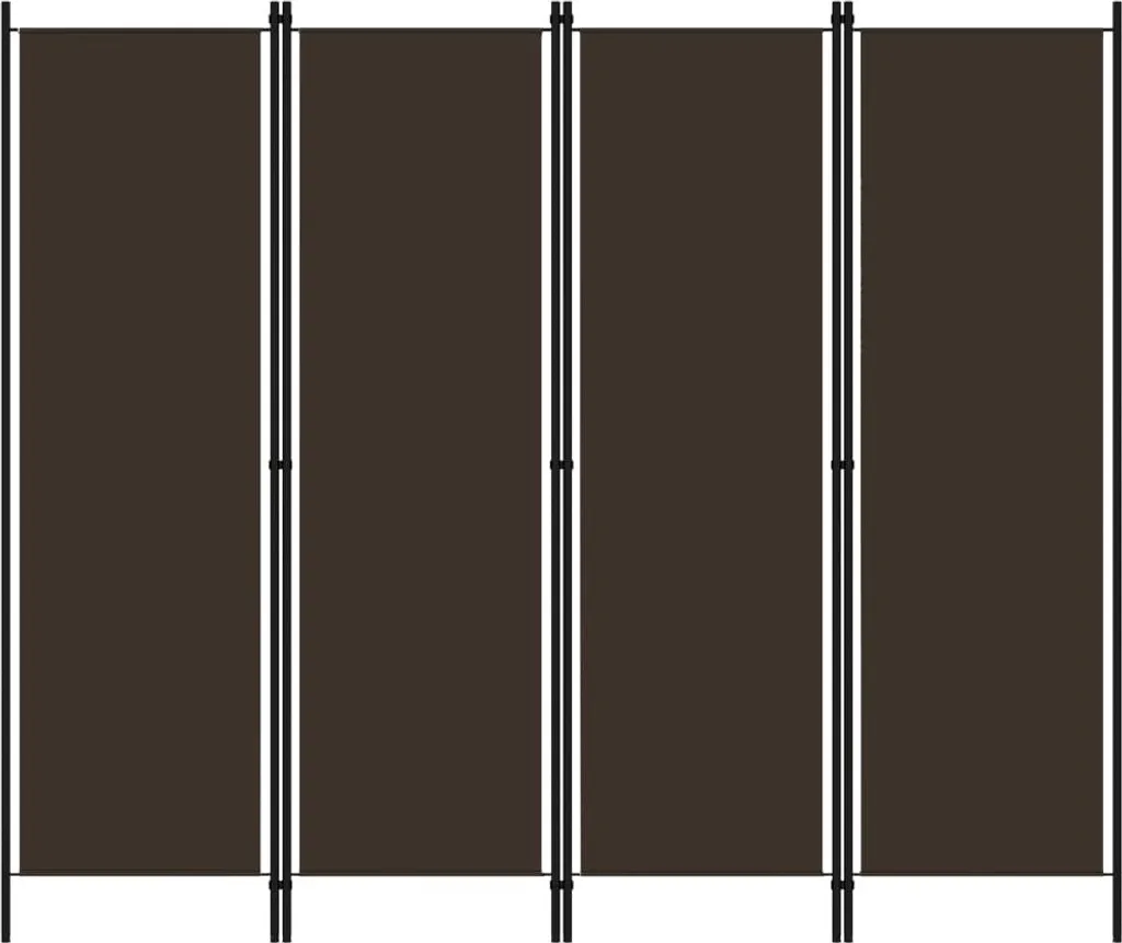 Grand paravent bois marron 4 volets 200x180 cm - Séparateur stable XL