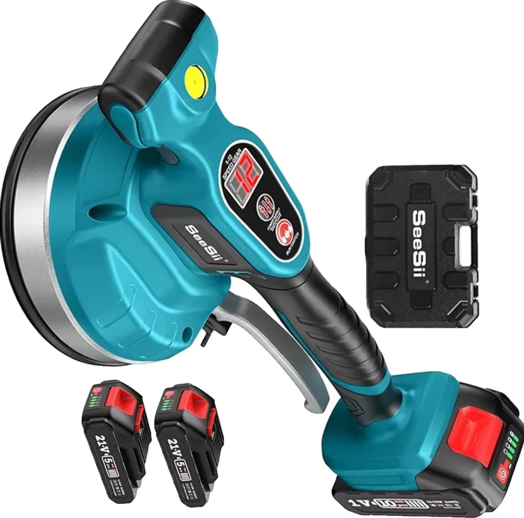 Seesii Vibratore Piastrelle Professionale 160mm con Display LCD 21V