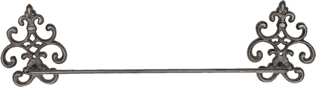 Porte-serviettes pour salle de bain rétro en fer brun 58 cm - Clayre Eef
