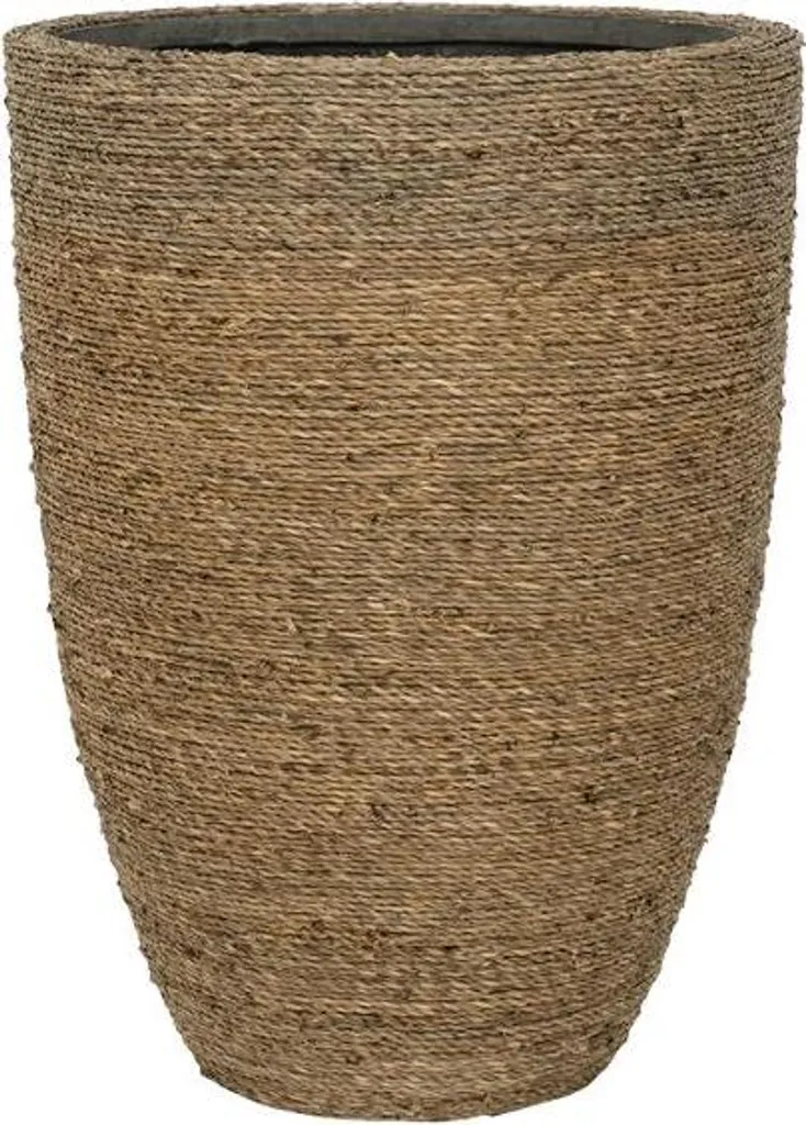 Pot de fleurs robuste H41 cm - Jardinière ronde aspect naturel durable