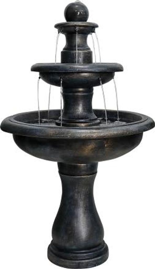 69x69x115cm Schwarz Moderner Betonbrunnen Aussenbereich Elektrische Tauchpumpe Garten Dekoration Springbrunnen Brunnen Wasserspiel Gartenbrunnen