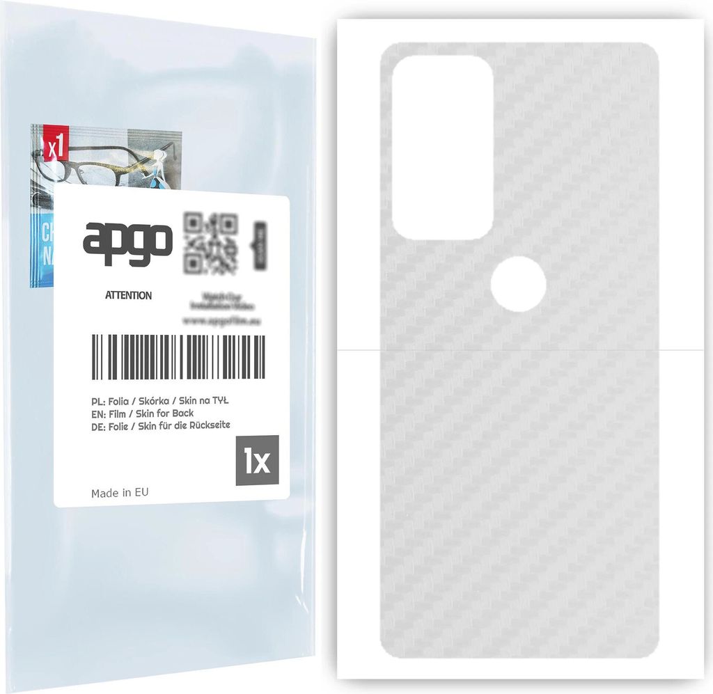 apgo Rückseite Schutzfolie für Motorola Edge 20 - Hinten Schutzfolie Carbon Transparent (durchsichtig), Rückseite Folie schützt vor Kratzern u...