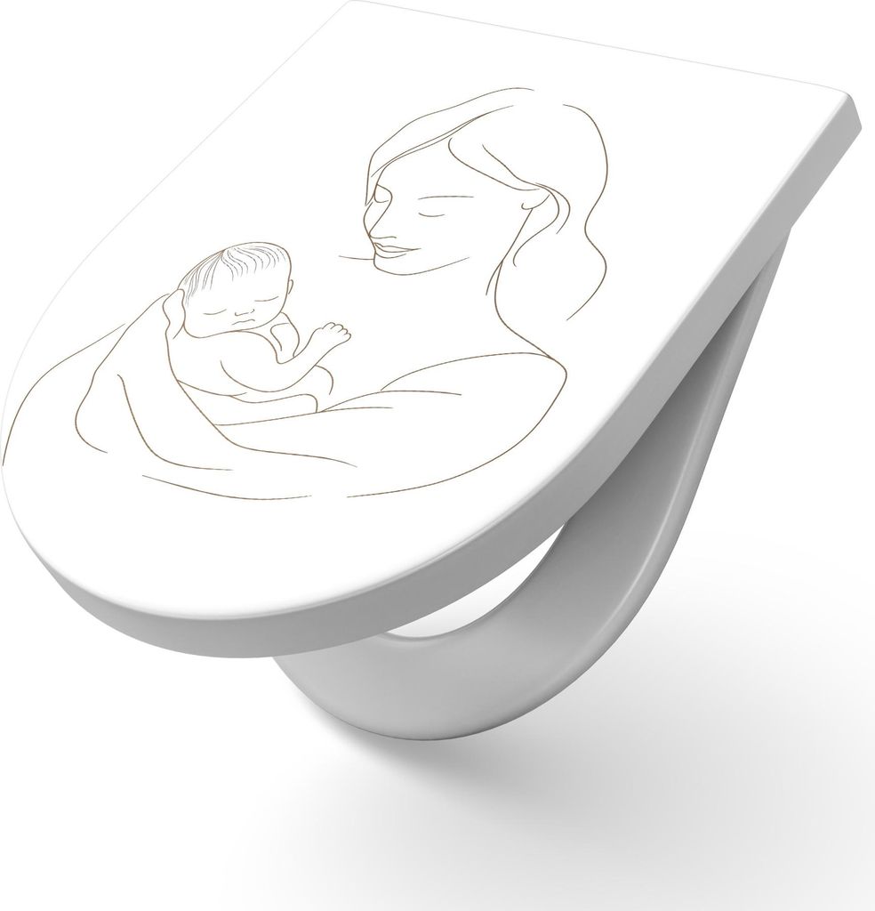 DEQORI WC-Sitz Duroplast 36,4x45,4 cm 'Spontanverliebt' Toilettensitz WC-Brille Design