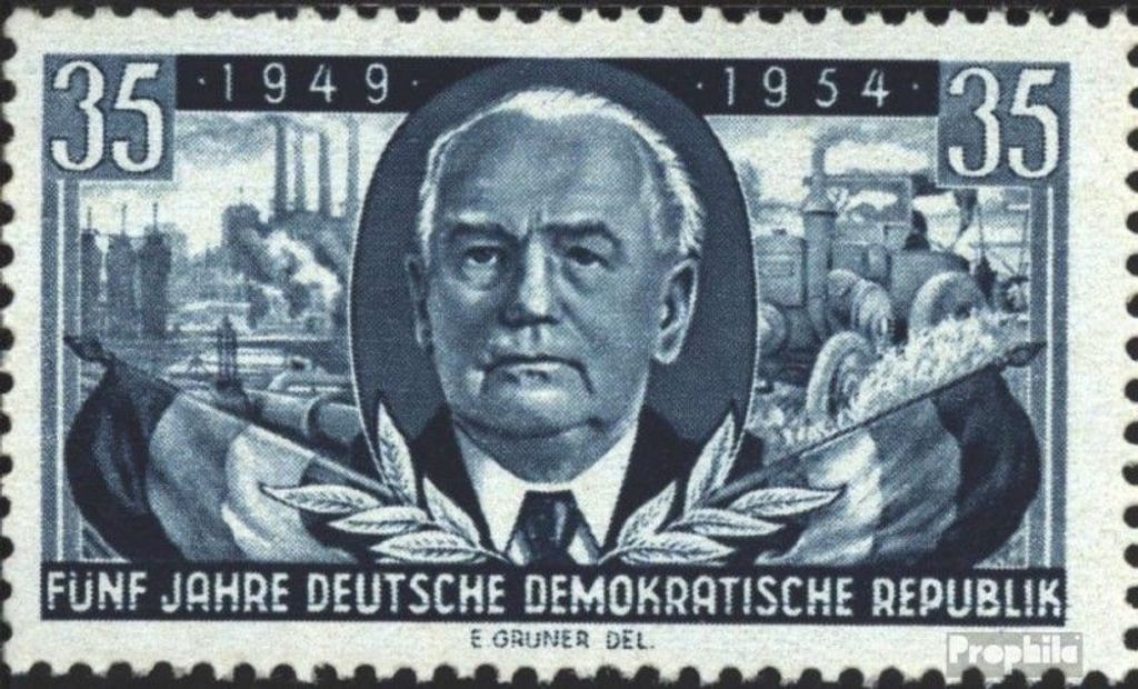 Briefmarken DDR 1954 Mi 444 postfrisch 5 Jahre DDR