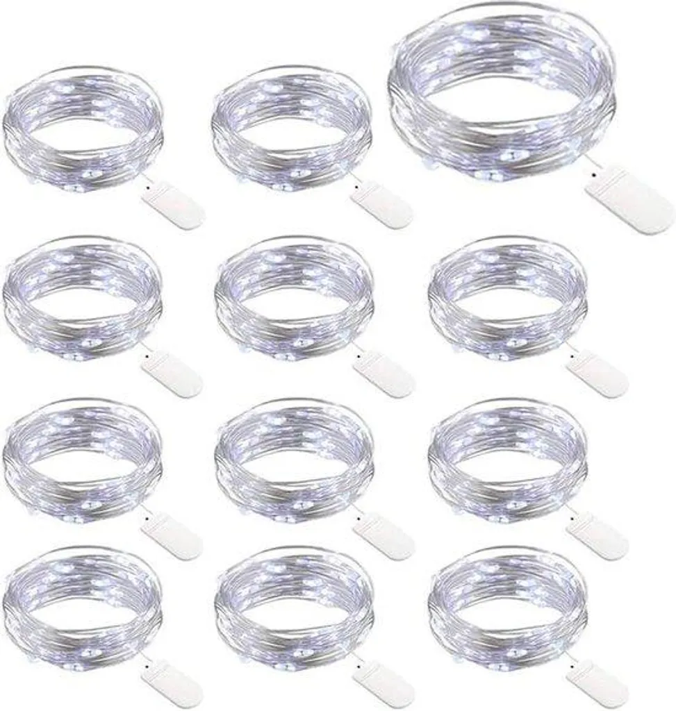 Guirlande de Noël Extérieure 12 LED Blanc Froid 2m pour Façade