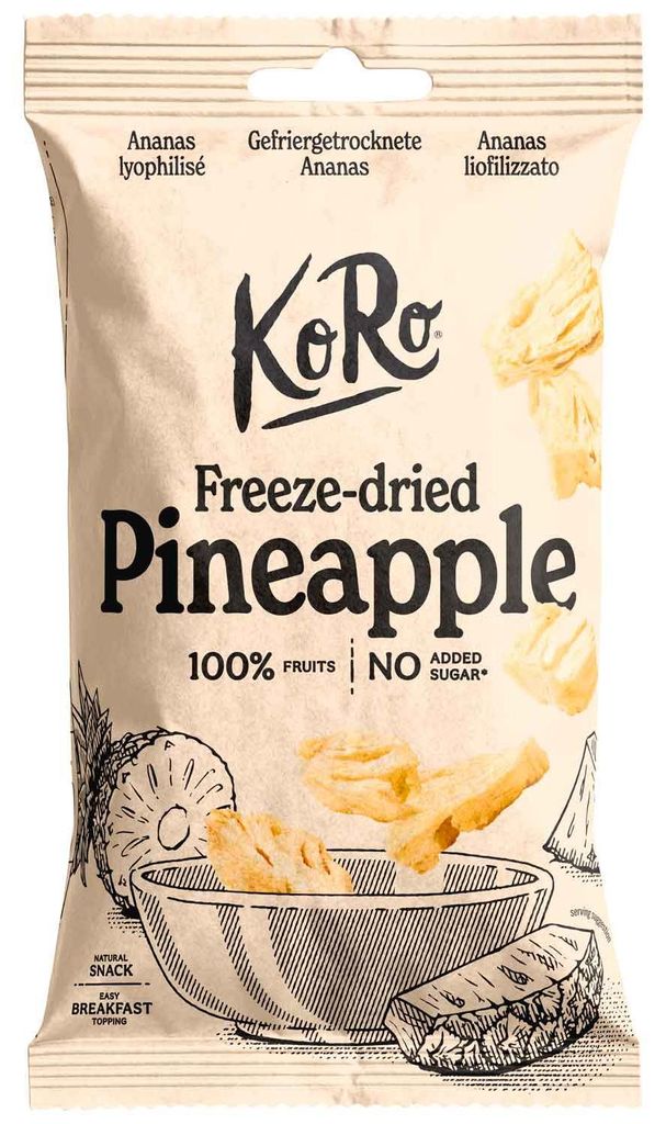 KoRo Piña liofilizada 40g – snack crujiente, natural y sin Imagen del producto 