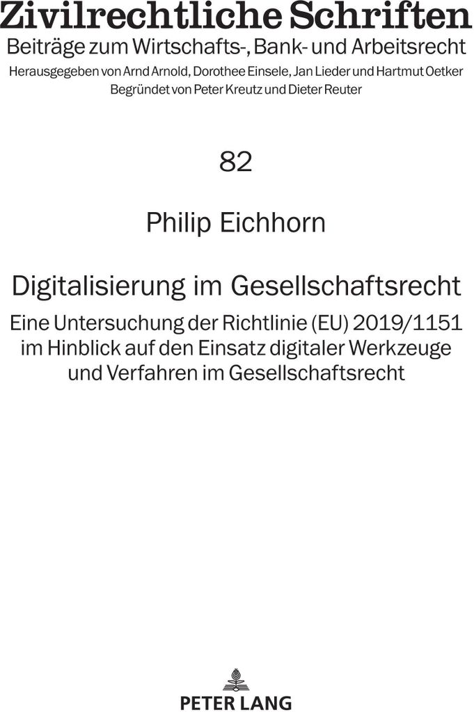 Digitalisierung im Gesellschaftsrecht