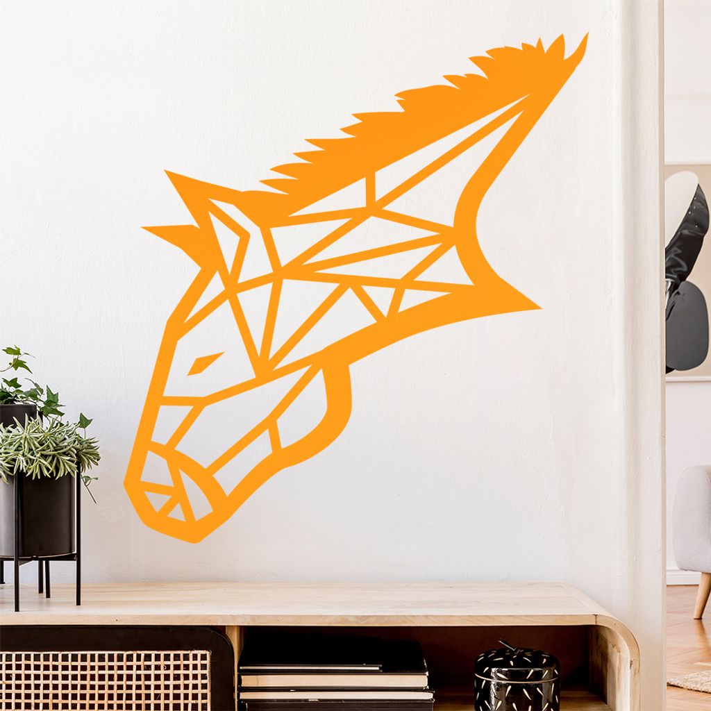 Esel Pferd Polygon Wandtattoo Wandaufkleber Wall Sticker - Dekoration, Küche, Wohnzimmer, Schlafzimmer, Badezimmer