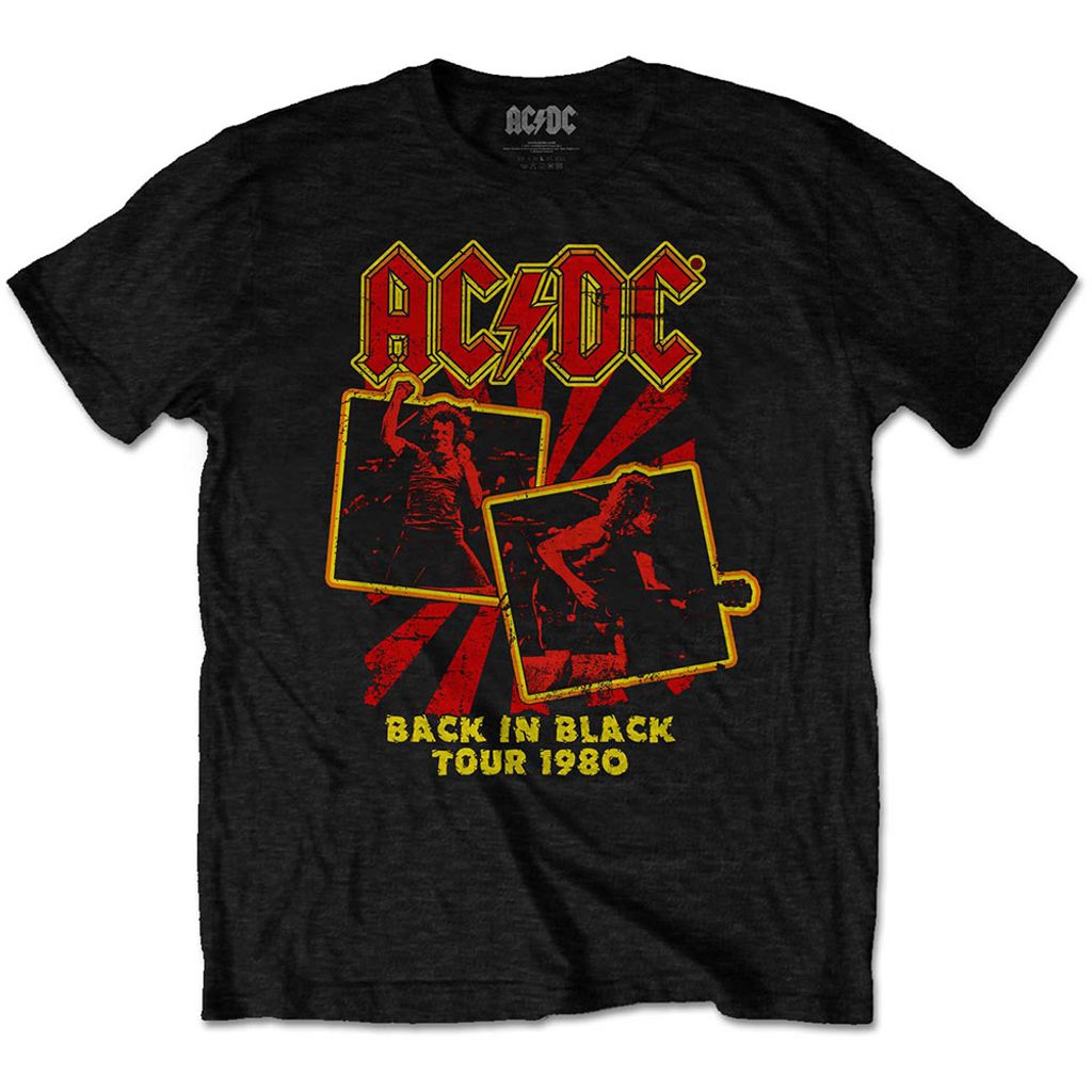 AC/DC Back in Black Tour 1980 Black L T-Shirt