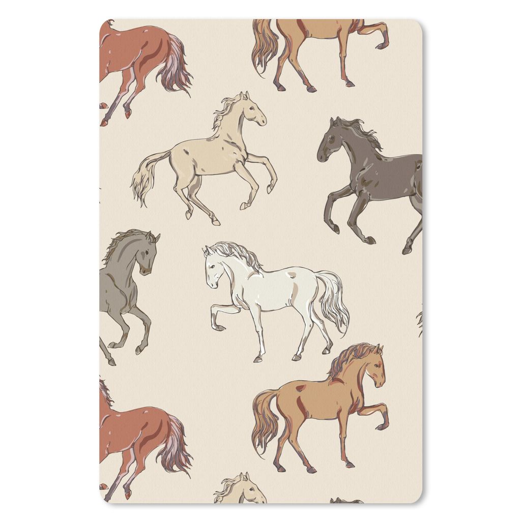 MuchoWow® Mauspad Mousepad Pferde - Weiß - Grau - Mädchen - Produktbild 