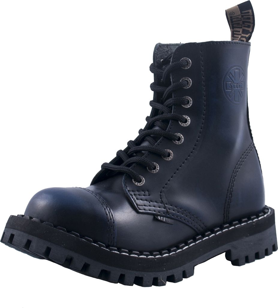 Ranger-Style Stiefel aus Rindsleder, Blau, mit Stahlkappe, Produktbild 