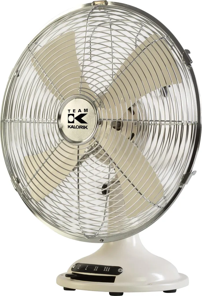 Kalorik 34381 Ventilateur de Table Retro Métal 30cm Creme Blanc Oscillant