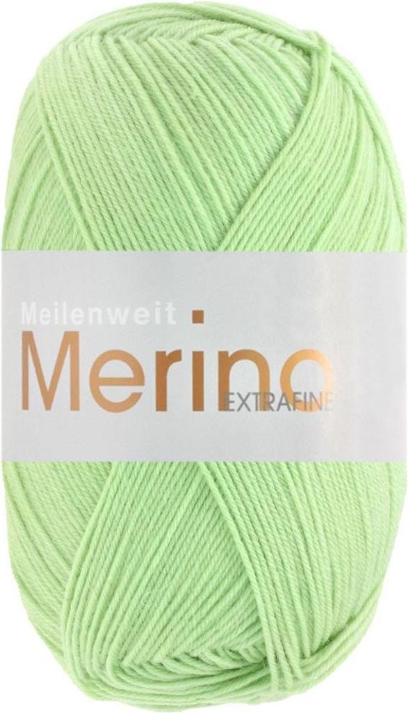 Lana Grossa Meilenweit 100 Merino Extrafein Uni 2427 Lindgrün 100g