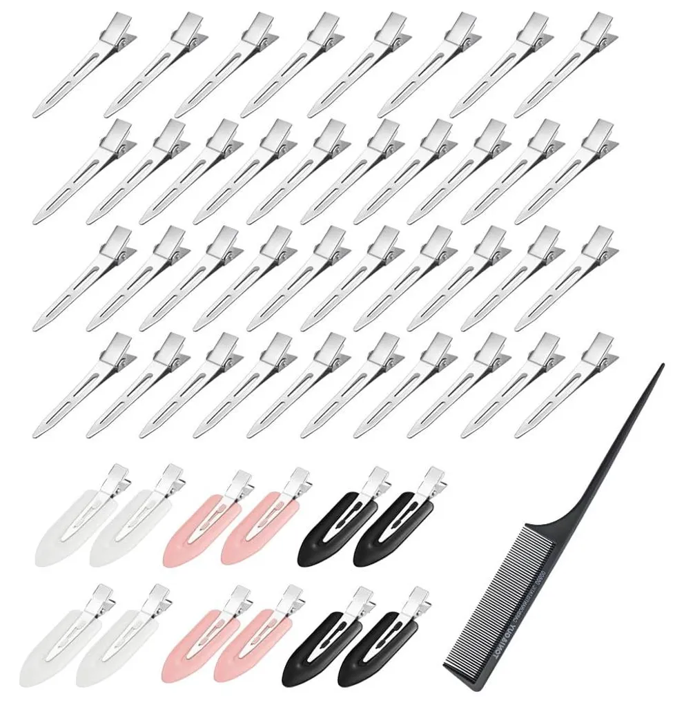 Lot de 50 barrettes à cheveux avec tige rigide pour coiffure et boucles