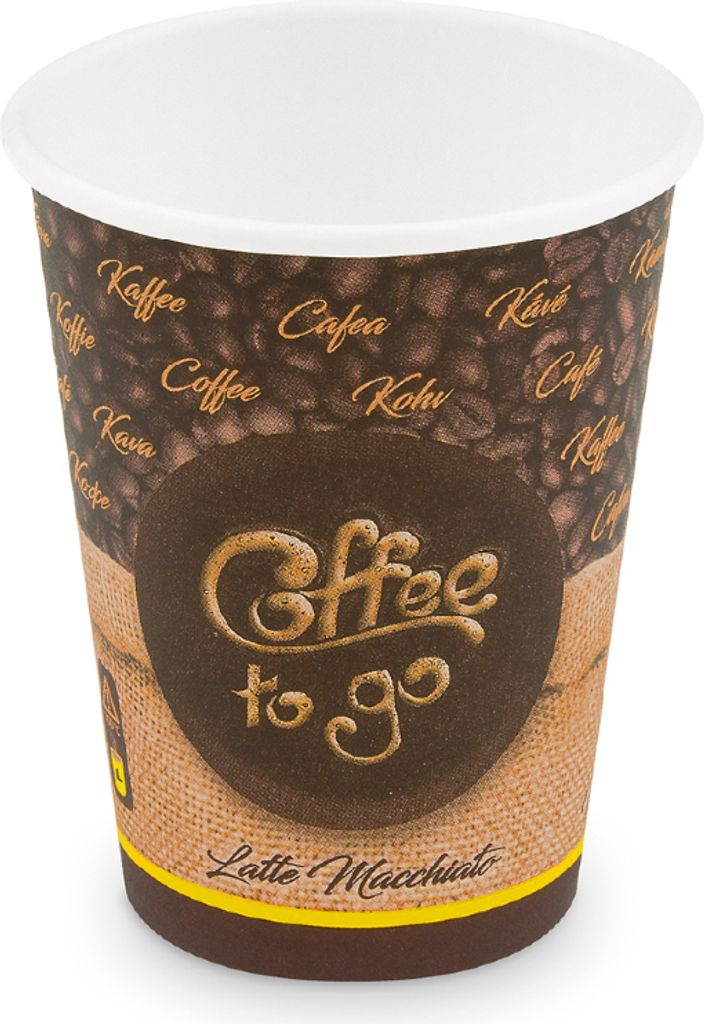 50 Kaffeebecher Coffee to go Becher "Latte Macchiato" L 300 ml glatt