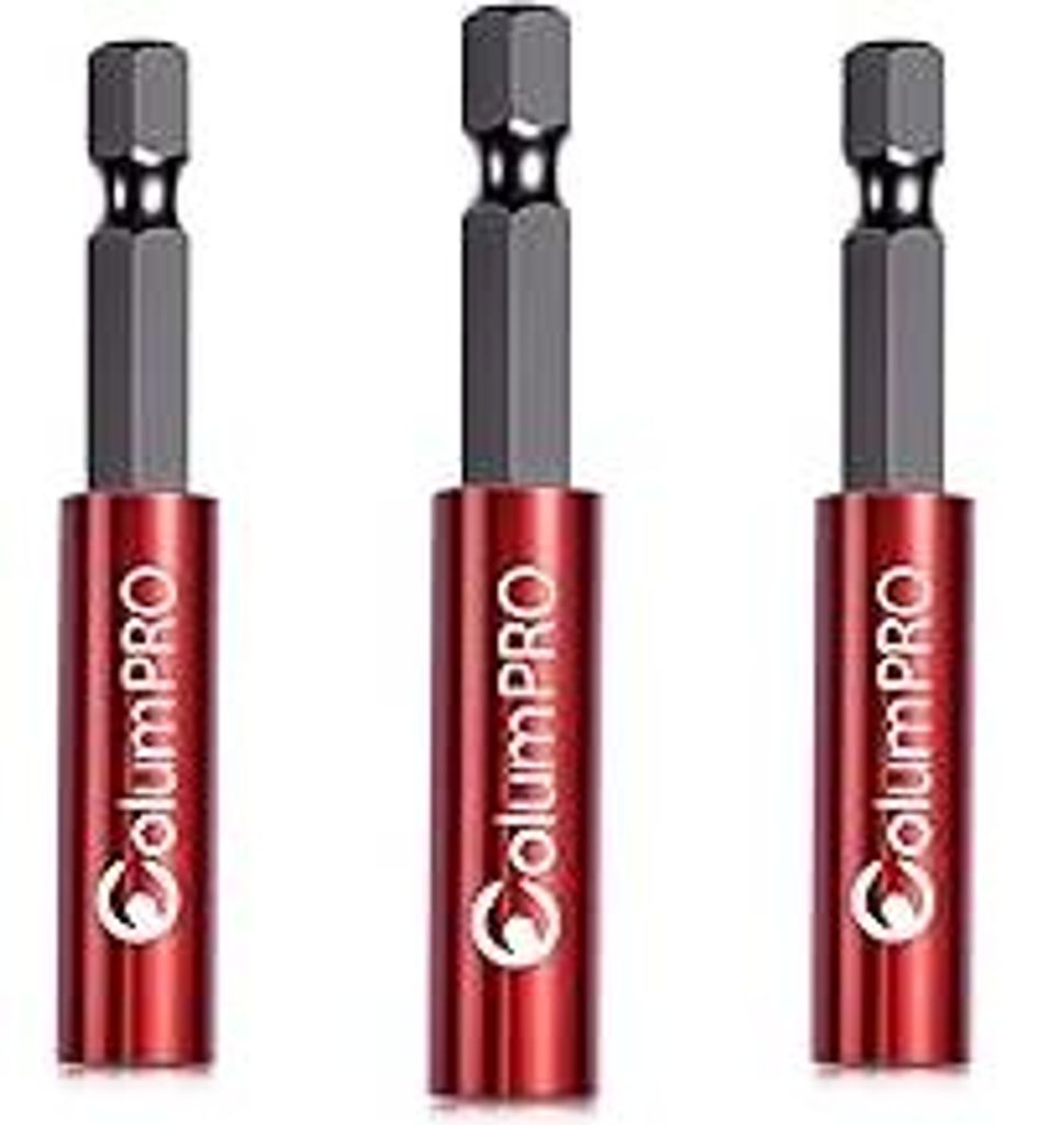 ColumPRO 3er Set Bithalter magnetisch 60mm S2 Stahl 1/4 Zoll Sechskantschaft Bit Verlaengerung fuer Schlagschrauber robuste Bit Halter Schraubendre...