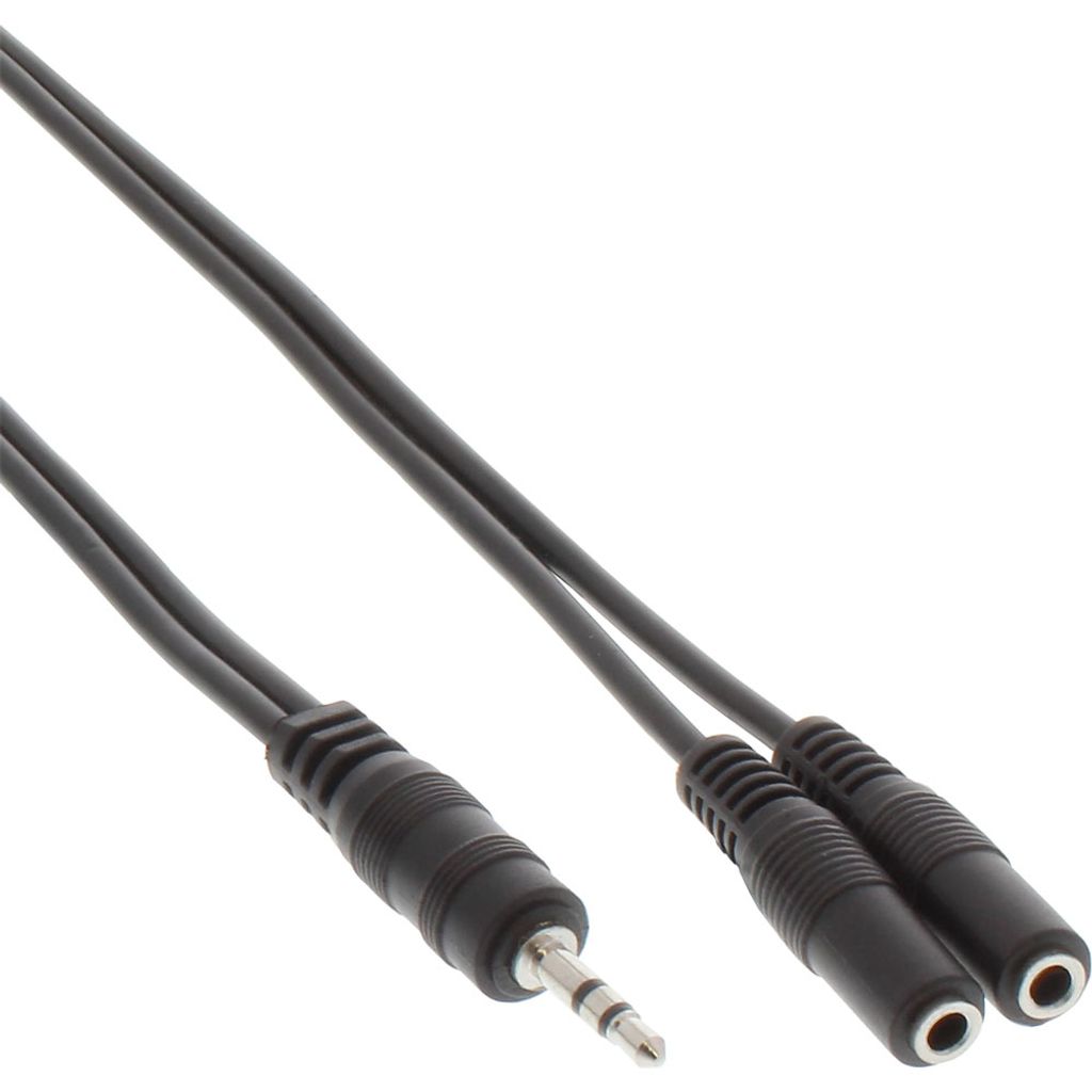 InLine Klinken Y-Kabel, 3,5mm Klinke ST an 2x 3,5mm Klinke BU, Stereo, 1,8m