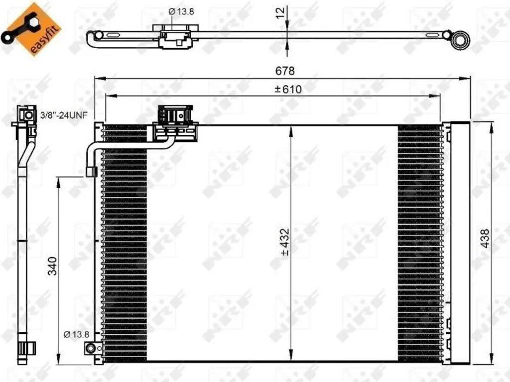 Condenseur de climatisation NRF 350214 pour Mercedes Classe C W204