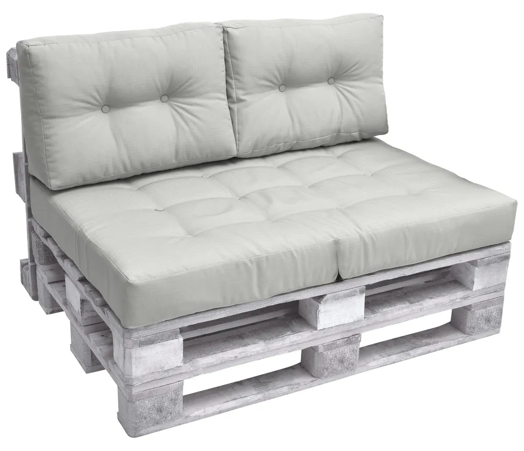 Dossier Palette Confortable 60x40 cm Gris Clair - Lot de 2 Coussins