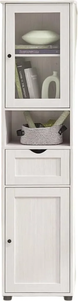 Armoire de salle de bain haute Rootz - Colonne de rangement gain de place