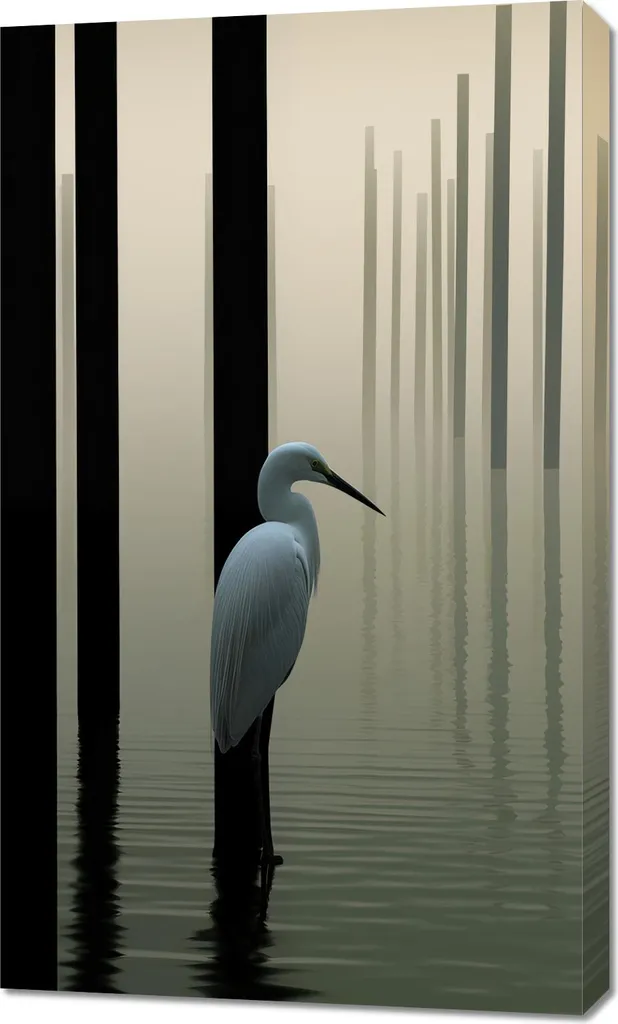 Tableau Brume sur l'eau 60x100 cm : Format Panoramique Haute Qualité
