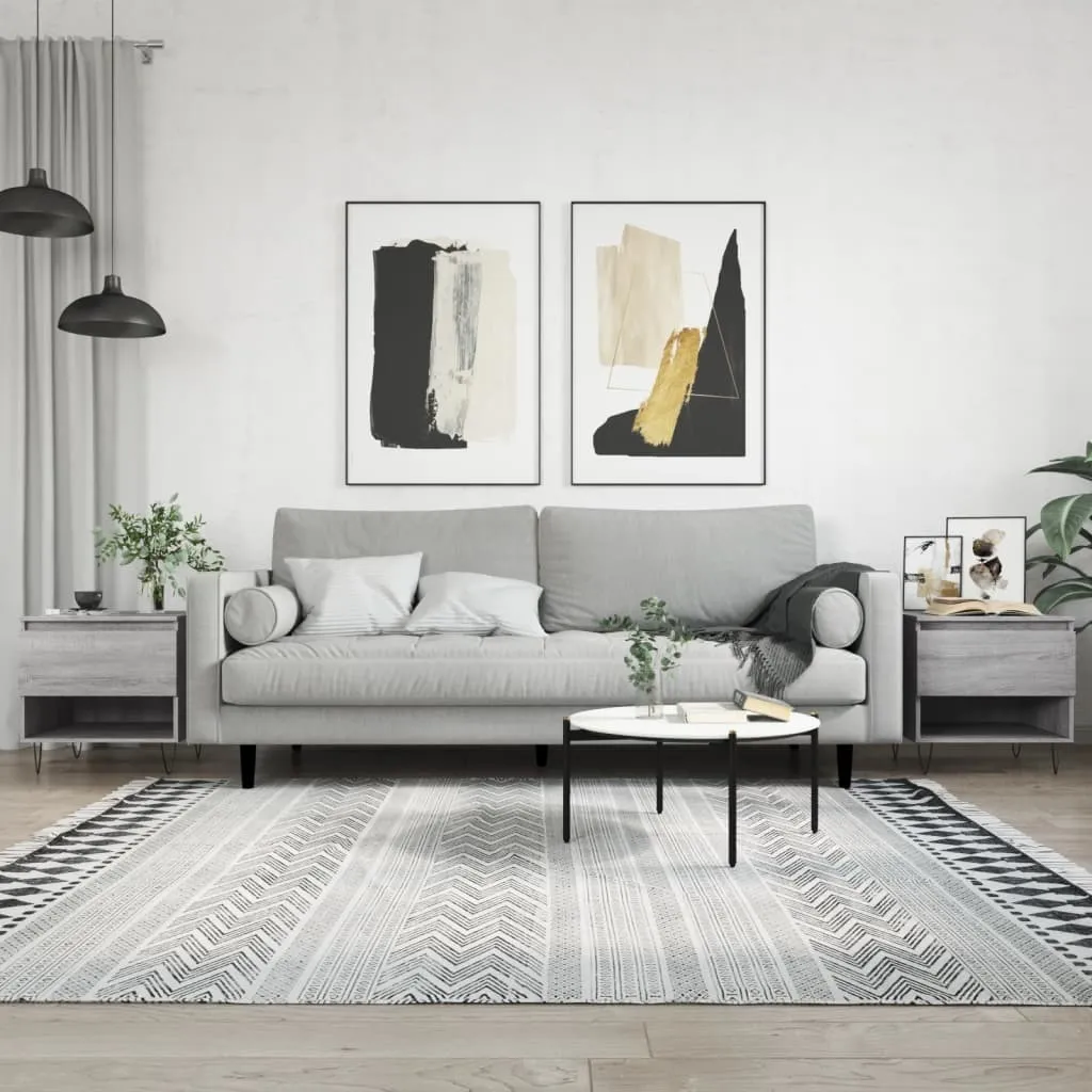 Tavolini Grigio Sonoma Set 2 pz - Design Scandinavo 50x50 cm - 2