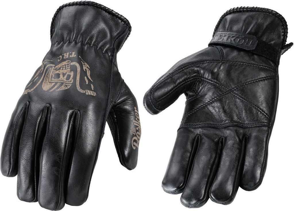 Rokker Tattoo Ape Motorrad Handschuhe, schwarz, M