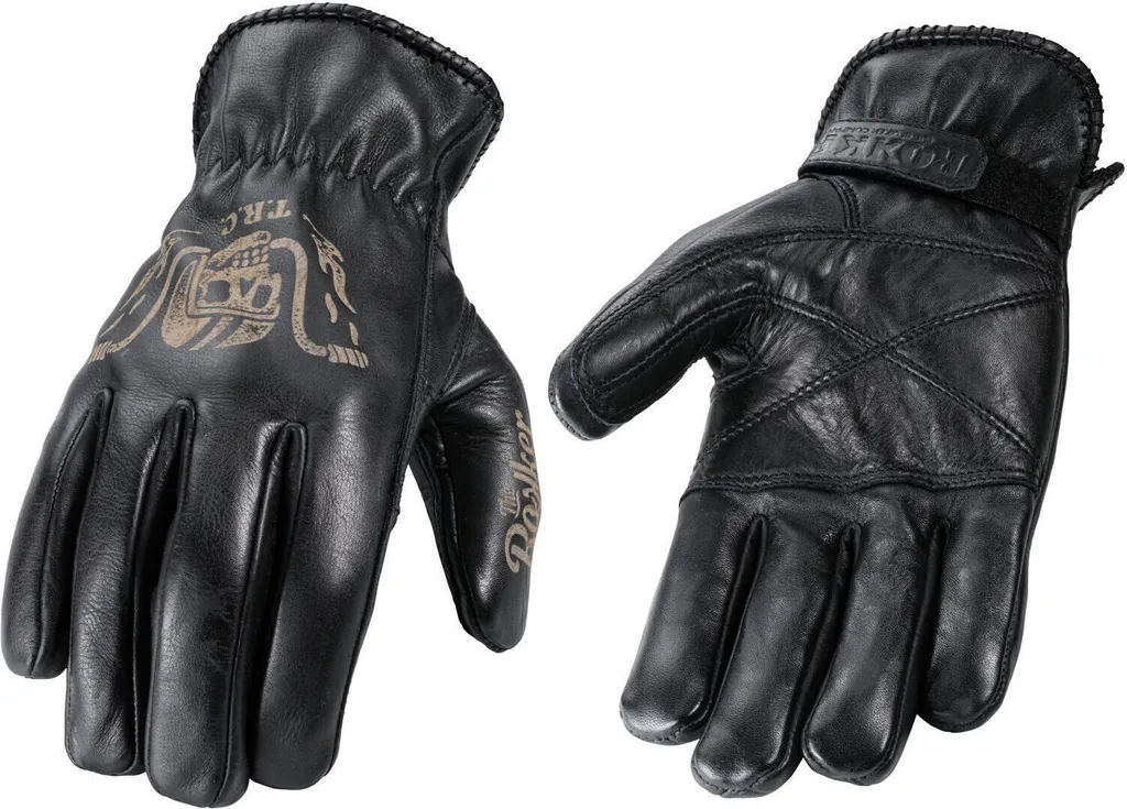 Gants Moto Rokker Tattoo Ape Noir 2XL : Style Vintage et Cuir de Qualité