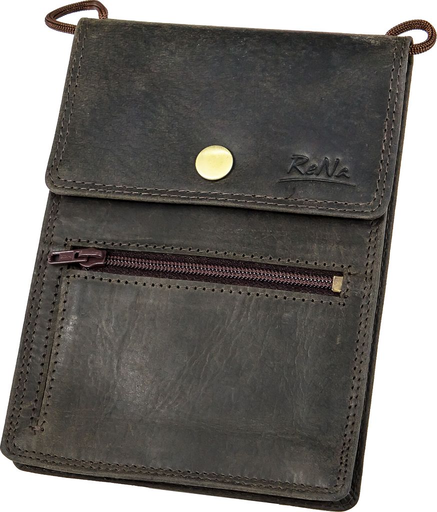 Brustbeutel - Leder - Vintage - Braun - Brusttasche Produktbild 