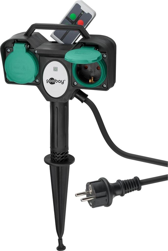 Goobay 76779 Verlängerungskabel 2 m 2 AC-Ausgänge Outdoor Produktbild 