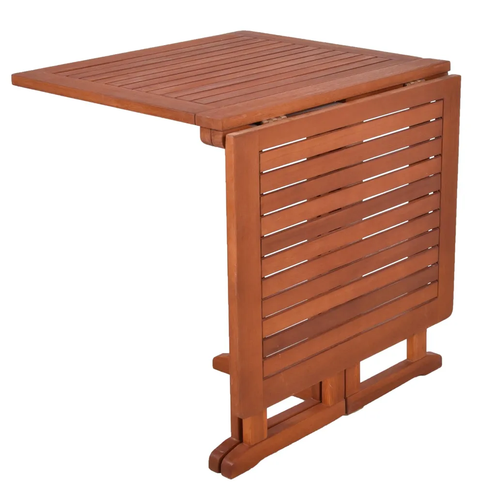 Table de balcon pliable Baltimore en eucalyptus résistant aux intempéries - 3