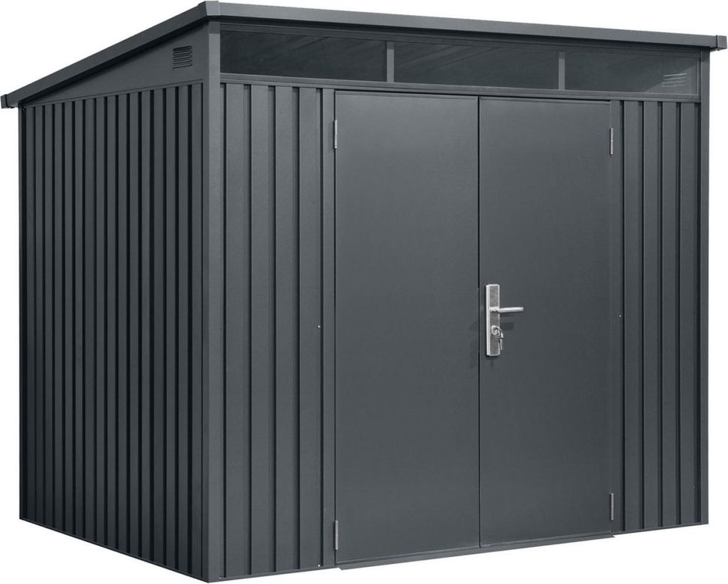 osoltus "osoltus Metall Gerätehaus Geräteschuppen Pultdach Skylight 4 m²"