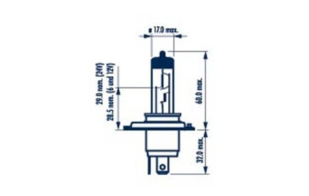 1x H4 NARVA Lampen Autolampen 12V 60/55W P43t-38 486774000