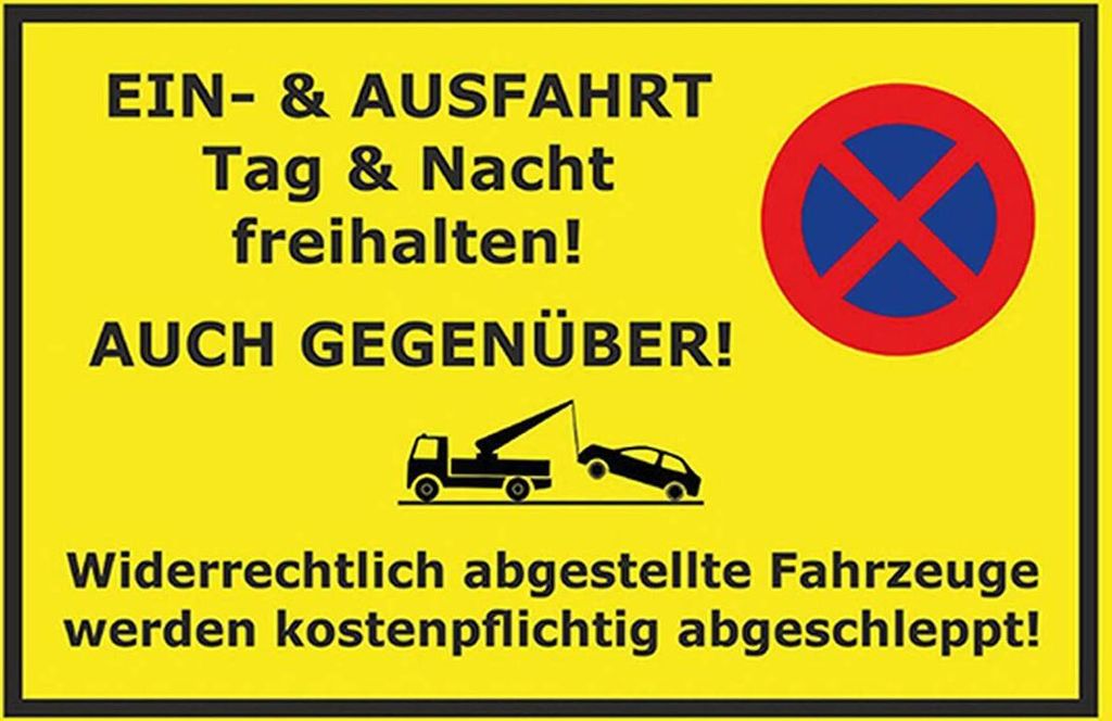vianmo Holzschild 12x18 cm Parken Ein- Ausfahrt Tag Nacht frei