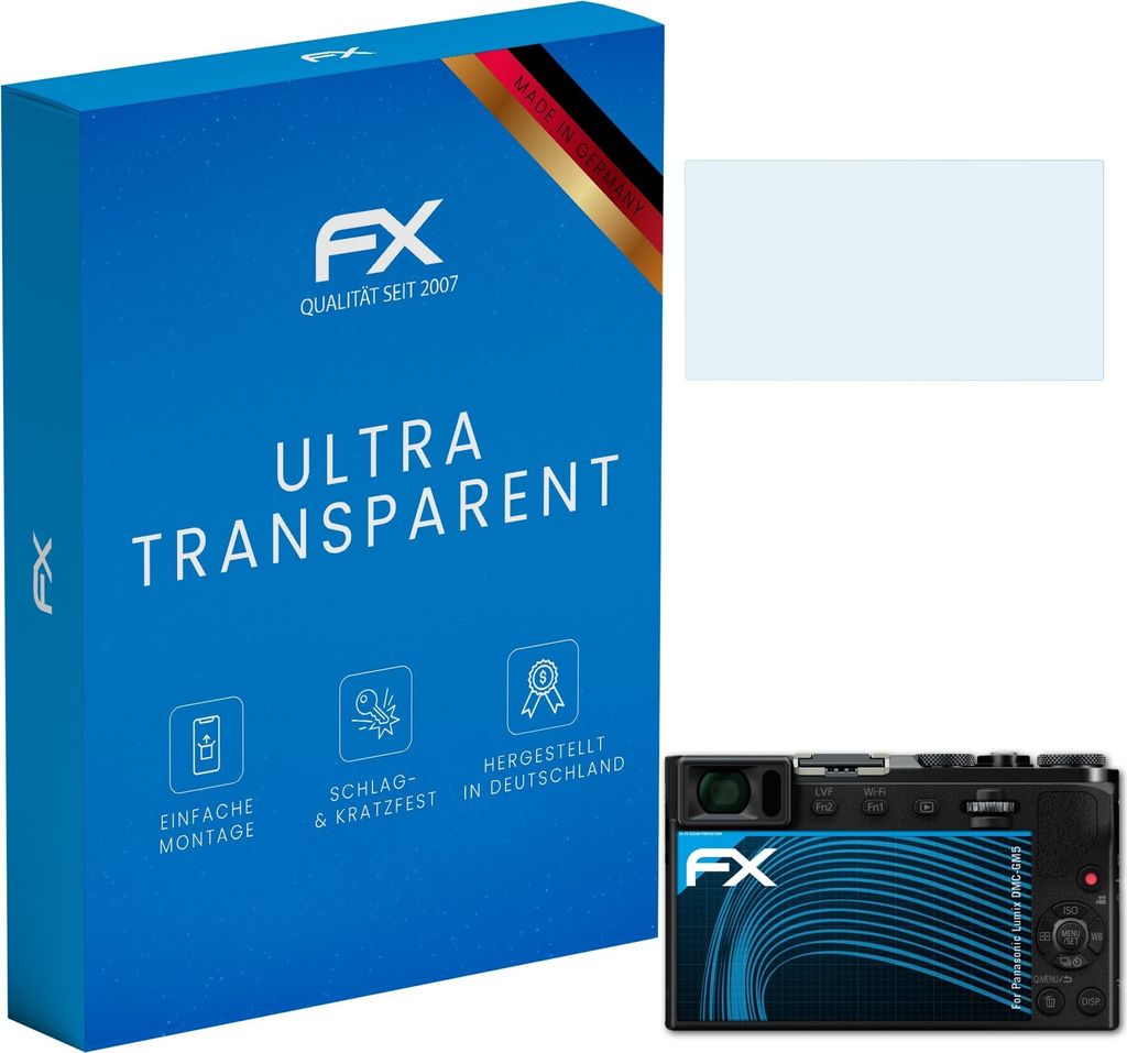atFoliX FX-Clear 3x Schutzfolie kompatibel mit Panasonic Lumix DMC-GM5 Displayschutzfolie