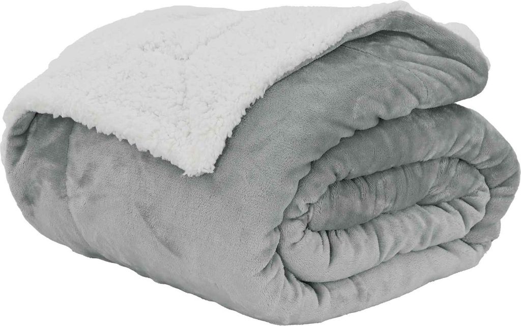 vidaXL Überwurfdecke Grau 150 x 200 cm Fleece