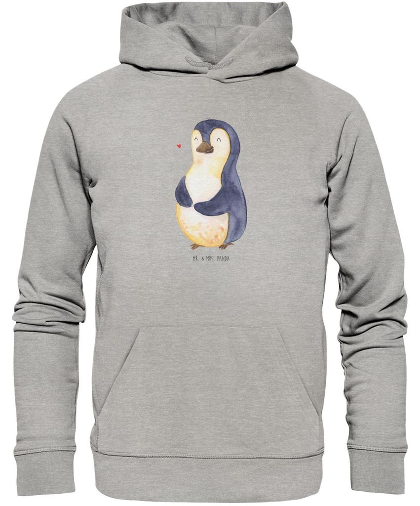 Mr. & Mrs. Panda Bedruckter Hoodie Pinguin Diät Größe L - Heather Grey - Geschenk, Gewicht, Kapuzenpullover, Pulli, Sweatshirt, Abnehmen, Motiva...