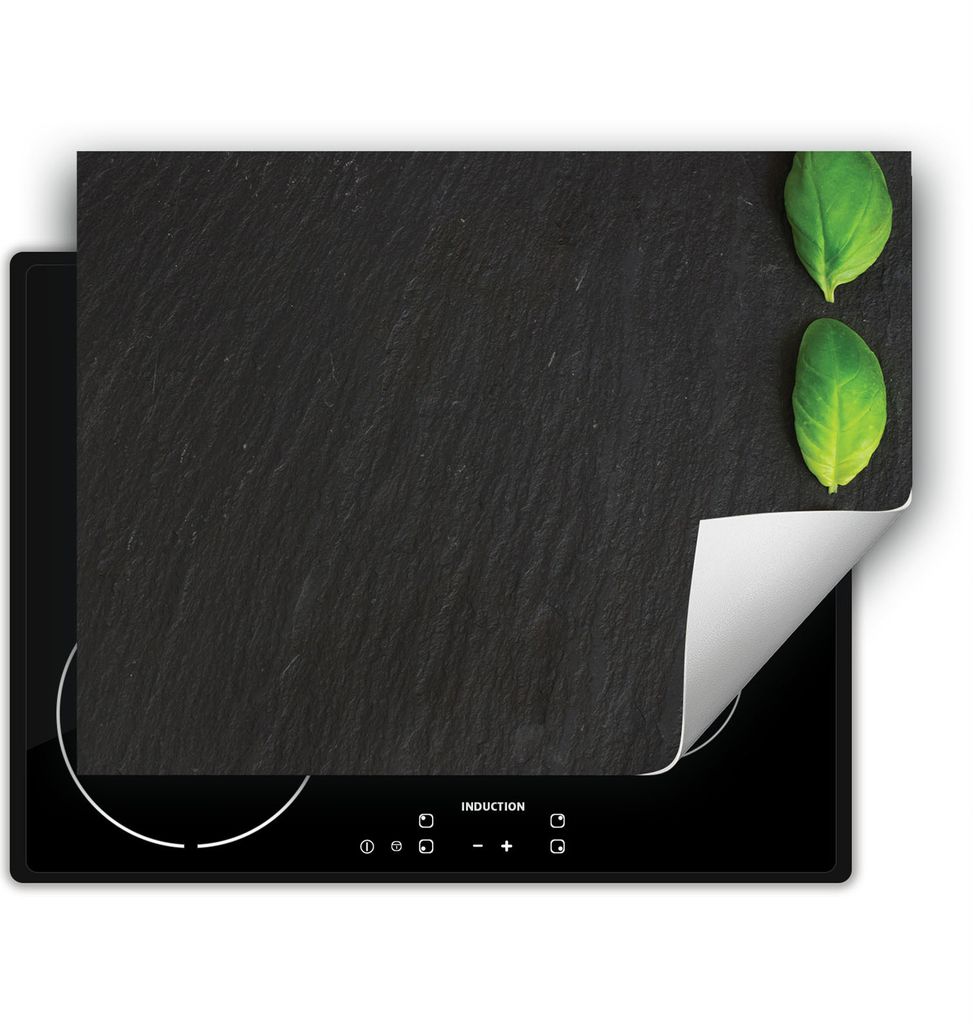 DarHaus Herdabdeckplatte 70x52 cm Anti Rutsch Matte Aufrollbar, schiefer - Basilikum