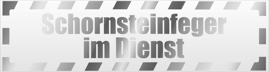 Kiwistar Schornsteinfeger Dienst gestreift Magnetschild Schild magnetisch - 60cm Chrom - Magnetfolie für Auto PKW Kfz