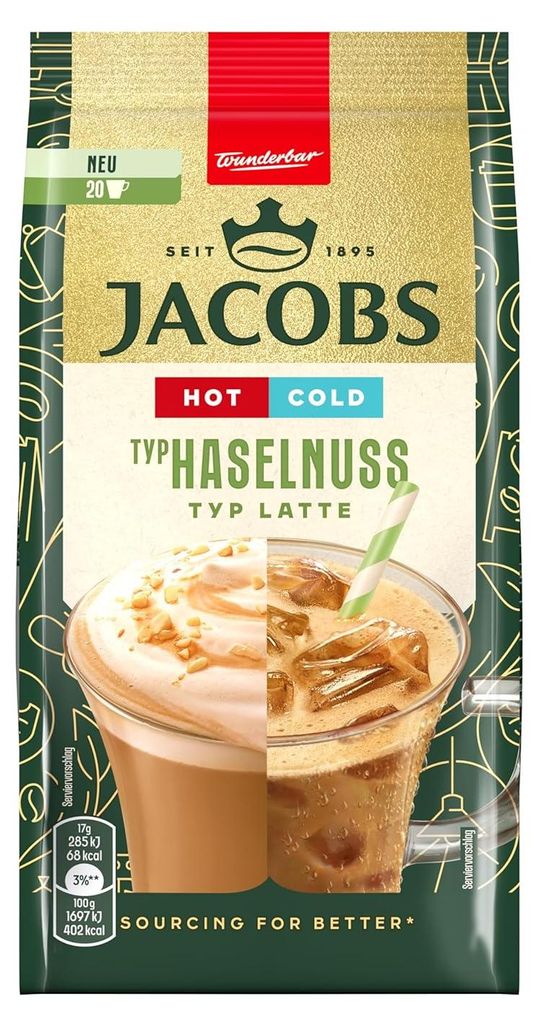 Jacobs Cappuccino Haselnuss Latte Orzech Laskowy 340 g Produktbild 