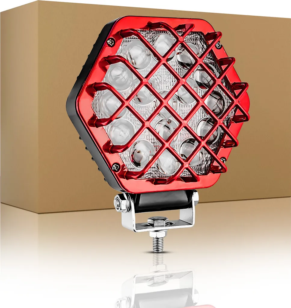 Luci LED Fuoristrada 48W Rosse: Fari Ausiliari per Jeep e Veicoli 4x4