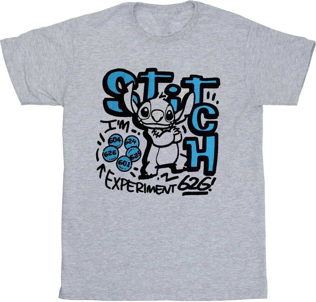 Lilo & Stitch - "Experiment" T-Shirt für Herren/Damen Uni RO11091 (S) (Grau)