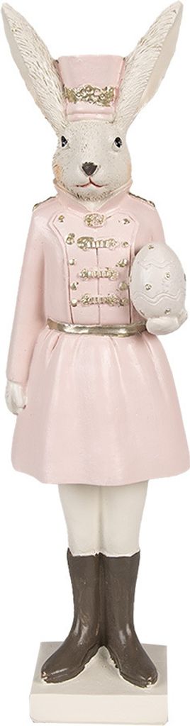 Clayre & Eef Figur Kaninchen 23 cm Beige Rosa Polyresin Produktbild 