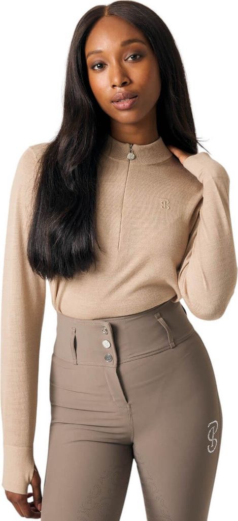 Ps Of Sweden Erin Equimerino Base Layer Damen Langarm-t-shirt Beige L Damen Beige L