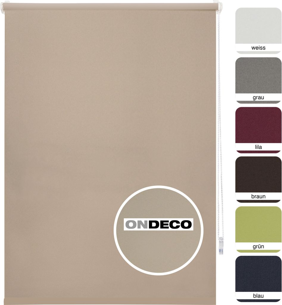 Tageslichtrollo Klemmträger ohne Bohren Farbe: Sand, Größe: 90x210 cm
