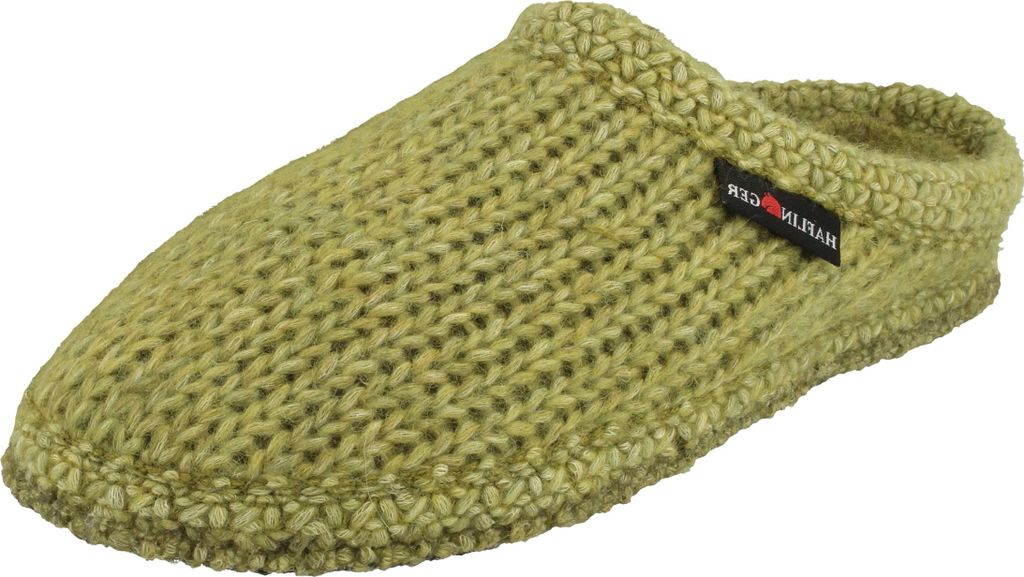 Haflinger Damen Hausschuh Strick lose Einlagen Walktoffel De Punto 611112, Größe:37 EU, Farbe:Grün