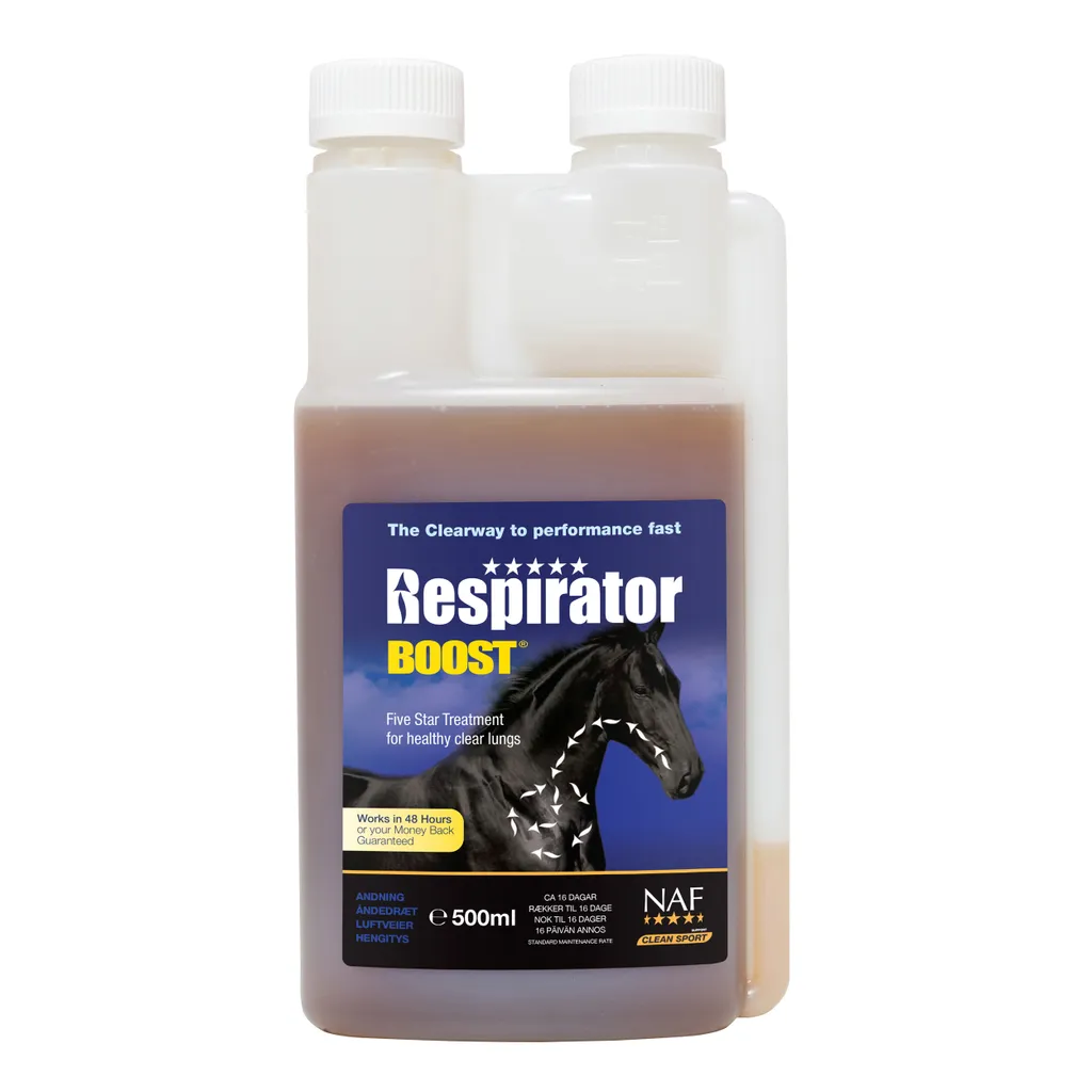 NAF Respirator Boost 500 ml liquide - Antioxydants pour poumons du cheval